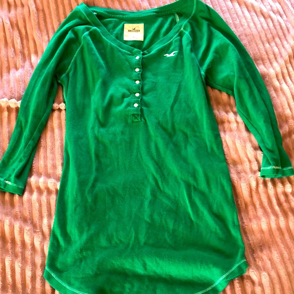 Green button shirt